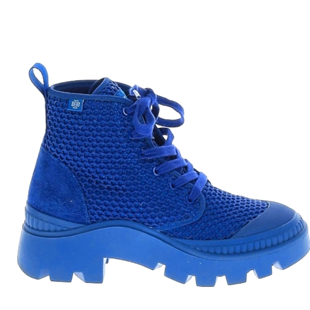 Tory Burch Blue Lace Up Camp Boots with Dual Lace